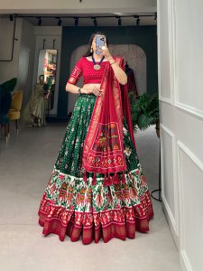 Festive Wear Dola Silk Lehenga Set for Women – Foil Work, Stitched, Dupatta Included-0061