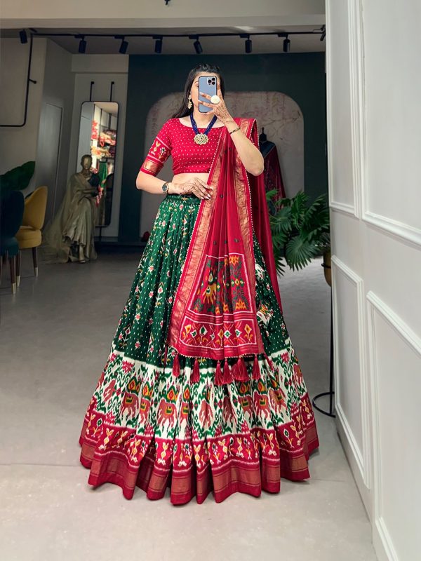 Festive Wear Dola Silk Lehenga Set for Women – Foil Work, Stitched, Dupatta Included-0061