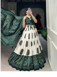 Festive Wear Dola Silk Lehenga Set for Women – Foil Work, Stitched, Dupatta Included-0060