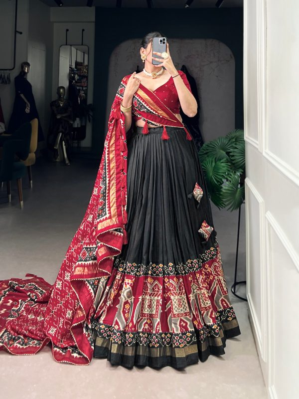 Festive Wear Dola Silk Lehenga Set for Women – Foil Work, Stitched, Dupatta Included-0056
