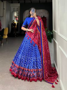 Festive Wear Dola Silk Lehenga Set for Women – Foil Work, Stitched, Dupatta Included-0055