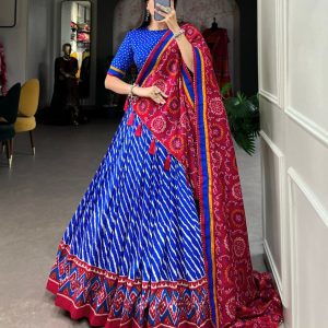 Festive Wear Dola Silk Lehenga Set for Women – Foil Work, Stitched, Dupatta Included-0055
