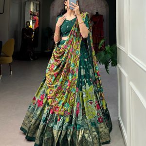 Festive Wear Dola Silk Lehenga Set for Women – Foil Work, Stitched, Dupatta Included-0054