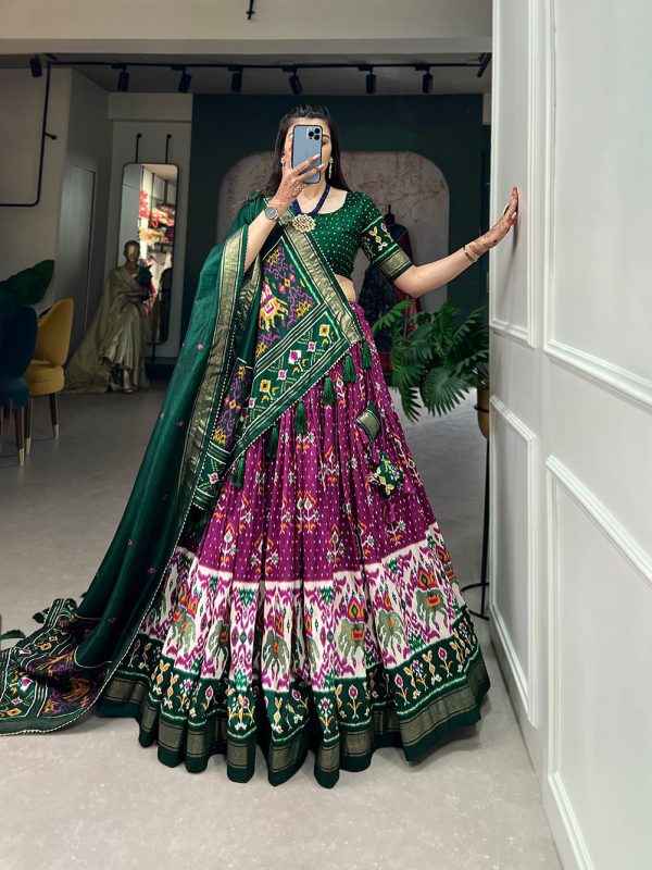 Festive Wear Dola Silk Lehenga Set for Women – Foil Work, Stitched, Dupatta Included-0053