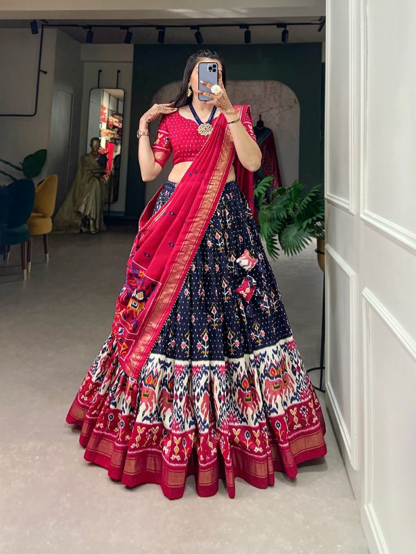 Festive Wear Dola Silk Lehenga Set for Women – Foil Work, Stitched, Dupatta Included-0052