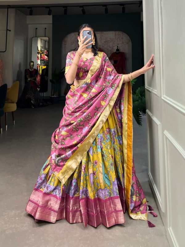 Festive Wear Dola Silk Lehenga Set for Women – Foil Work, Stitched, Dupatta Included-0050