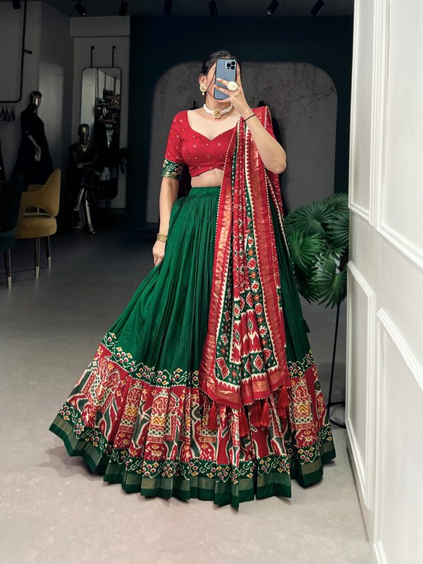 Festive Wear Dola Silk Lehenga Set for Women – Foil Work, Stitched, Dupatta Included-0045