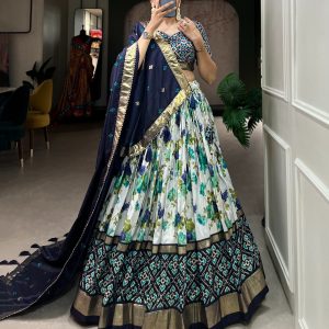 Festive Wear Dola Silk Lehenga Set for Women – Foil Work, Stitched, Dupatta Included-0038