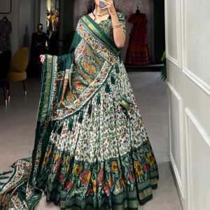 Festive Wear Dola Silk Lehenga Set for Women – Foil Work, Stitched, Dupatta Included-0037