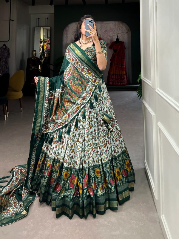 Festive Wear Dola Silk Lehenga Set for Women – Foil Work, Stitched, Dupatta Included-0037