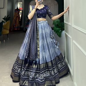 Festive Wear Dola Silk Lehenga Set for Women – Foil Work, Stitched, Dupatta Included-0030