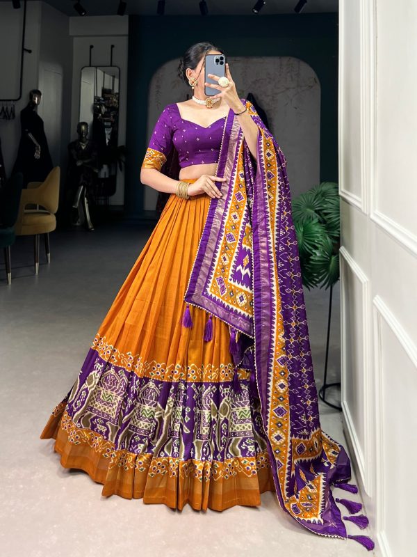 Festive Wear Dola Silk Lehenga Set for Women – Foil Work, Stitched, Dupatta Included-0018