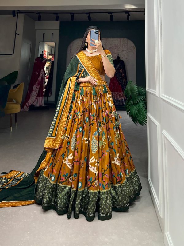 Festive Wear Dola Silk Lehenga Set for Women – Foil Work, Stitched, Dupatta Included-0011