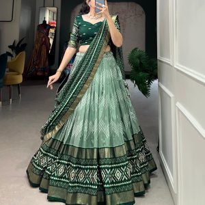 Festive Wear Dola Silk Lehenga Set for Women – Foil Work, Stitched, Dupatta Included-0023