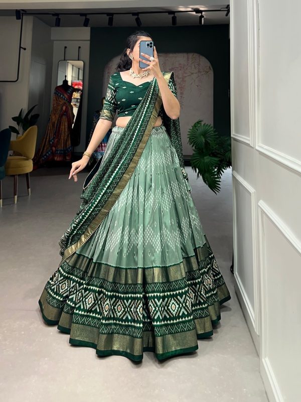 Festive Wear Dola Silk Lehenga Set for Women – Foil Work, Stitched, Dupatta Included-0023
