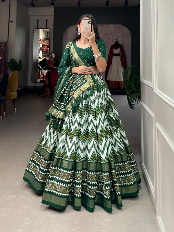 Festive Wear Dola Silk Lehenga Set for Women – Foil Work, Stitched, Dupatta Included-0027