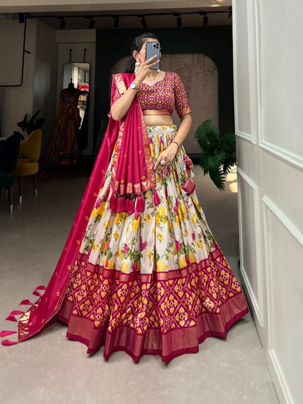 Festive Wear Dola Silk Lehenga Set for Women – Foil Work, Stitched, Dupatta Included-0026