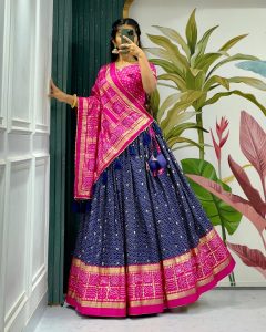Festive Wear Dola Silk Lehenga Set for Women – Foil Work, Stitched, Dupatta Included-0024